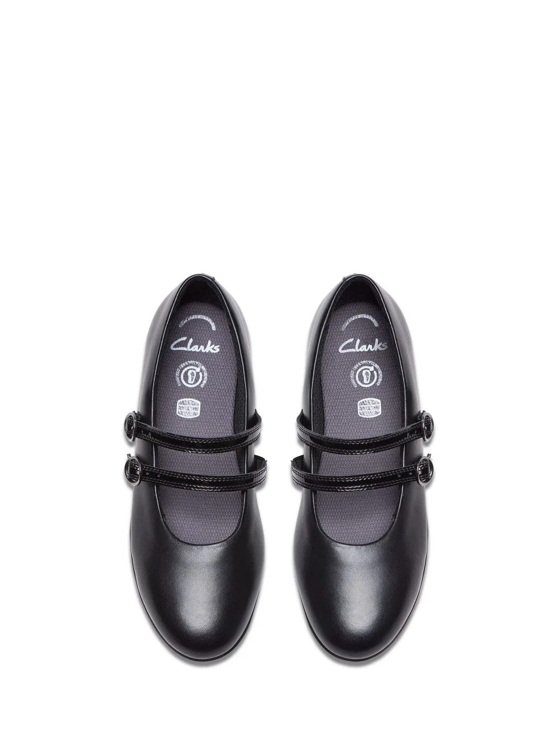 картинка Туфли Clarks Finja Bar Mary Jane, черная кожа, для девочек от магазина Одежда+