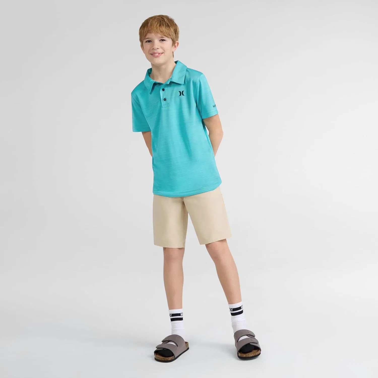 картинка Поло для мальчиков Hurley Performance Polo Shirt, Barracuda Blue от магазина Одежда+