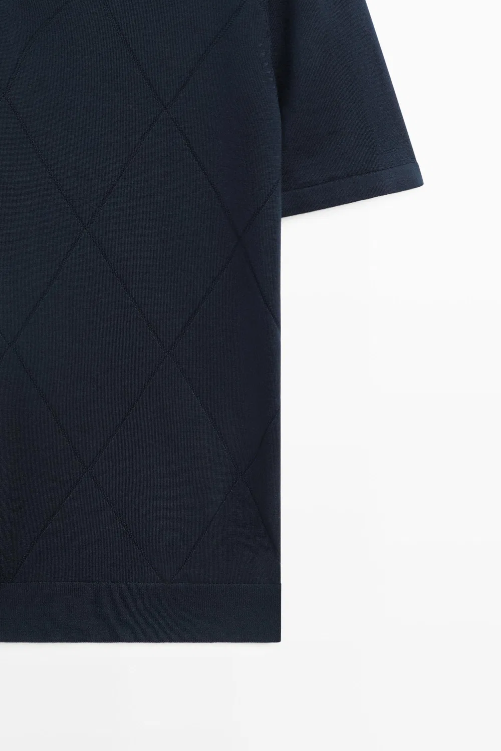 картинка Свитер-поло Massimo Dutti Argyle Knit, темно-синий от магазина Одежда+