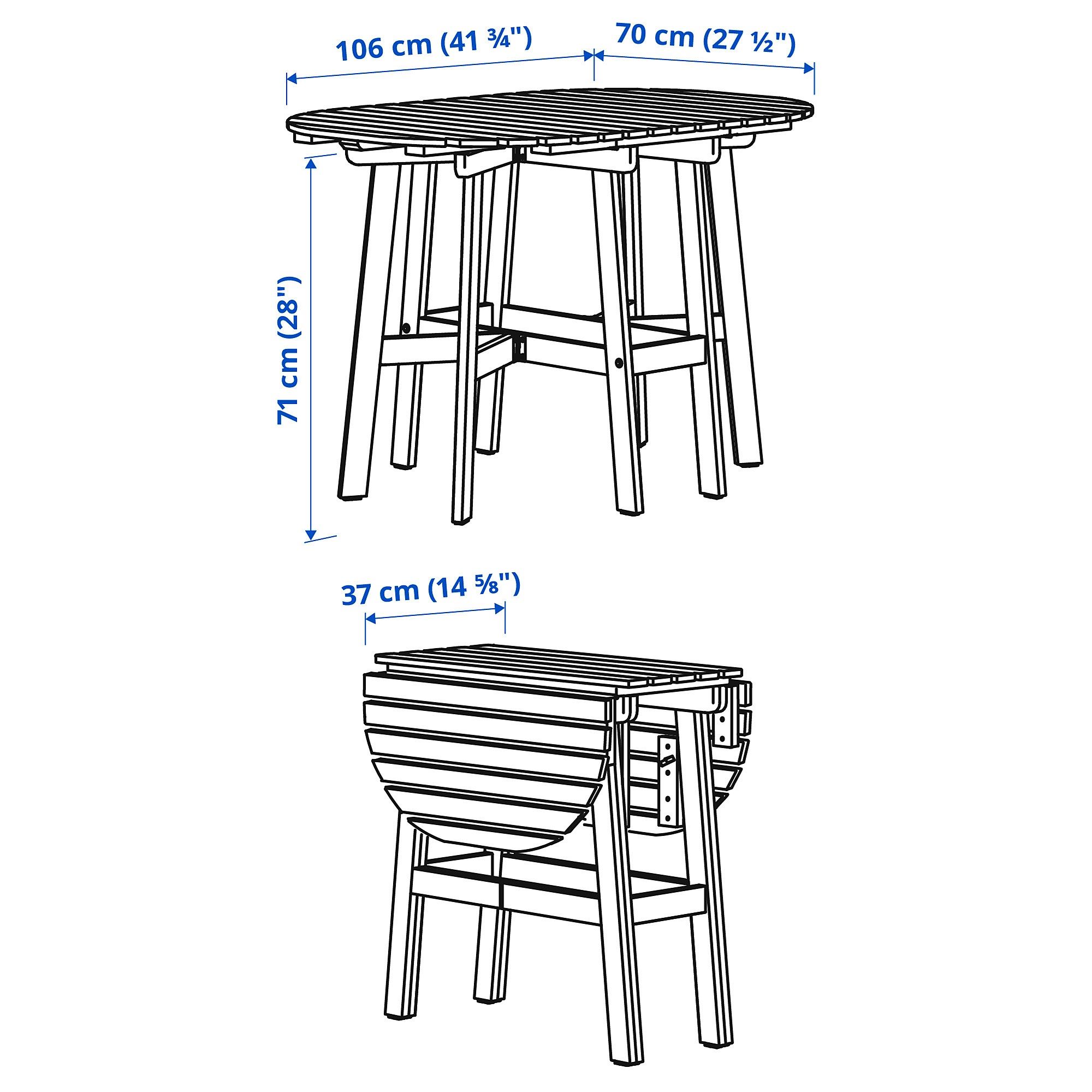 картинка Складной стол ASKHOLMEN IKEA, 106х70, темно-коричневый от магазина Одежда+