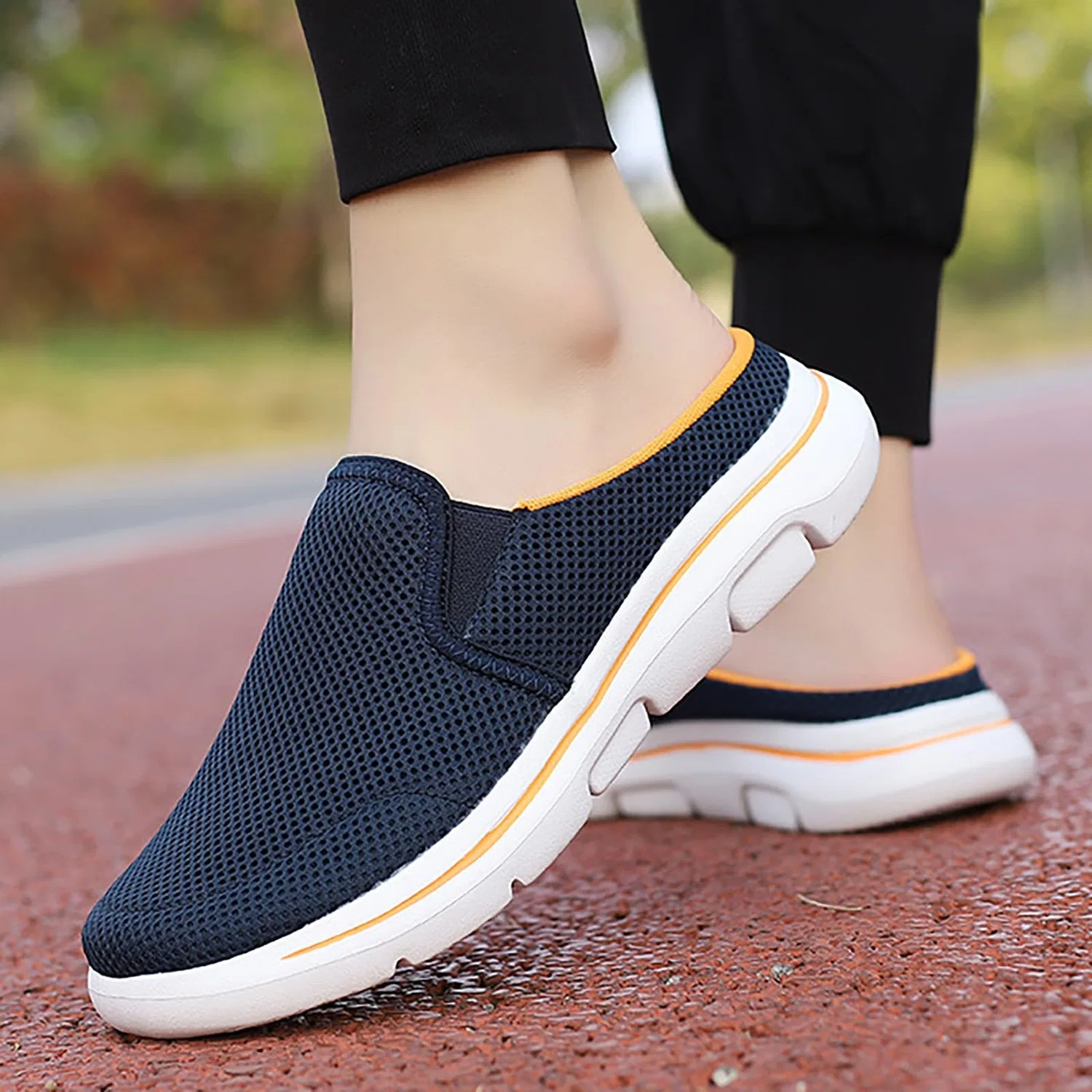 картинка Женские тапочки легкие с брендом, Dark Blue от магазина Одежда+