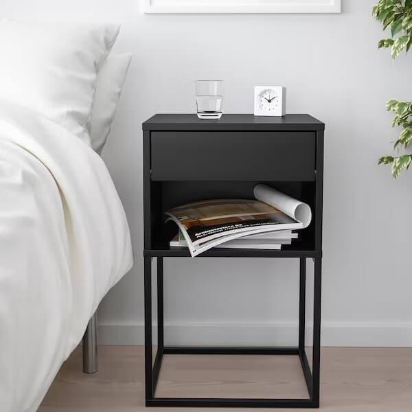картинка Столик прикроватный Ikea Vikhammer, 40х39 см, черный от магазина Одежда+