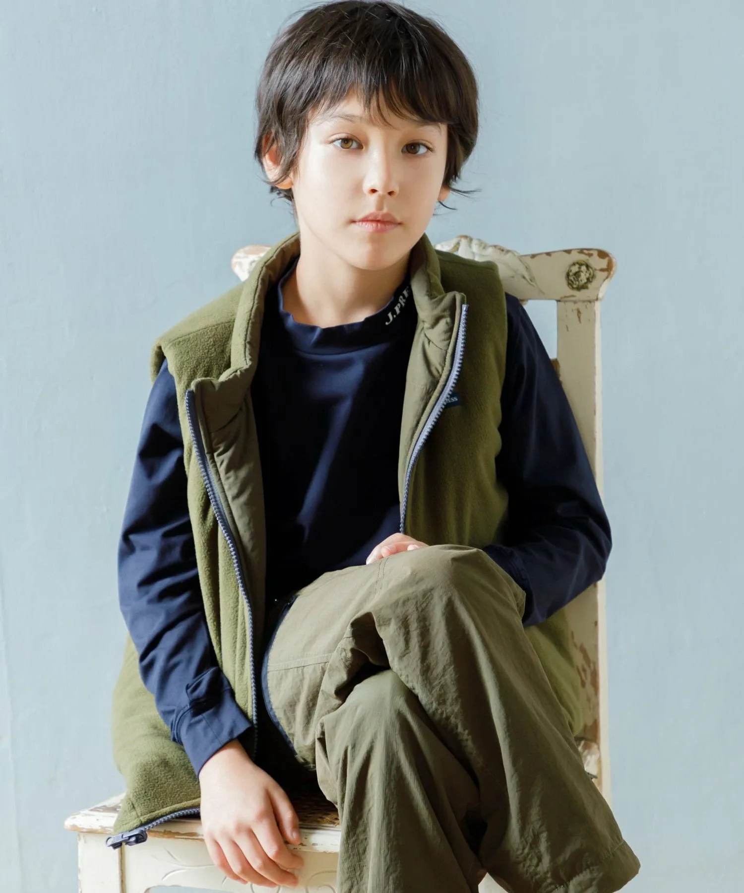 картинка [140-170 см] Двусторонний жилет J.Press, Khaki [054] от магазина Одежда+