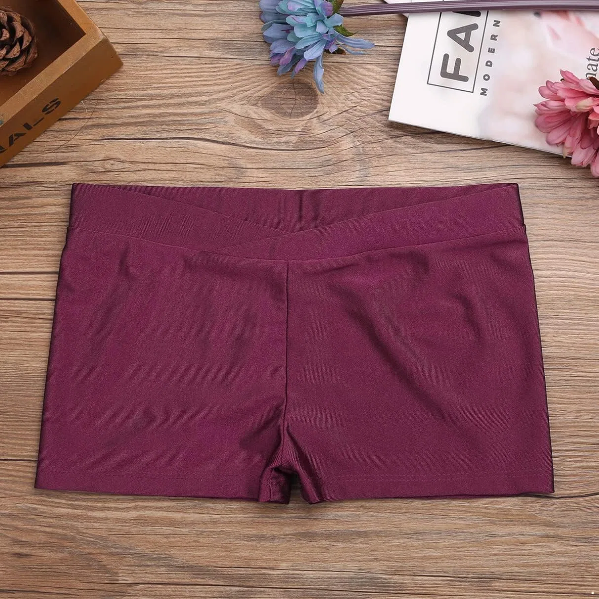 картинка Шорты для гимнастики Sywiyi, бордовый от магазина Одежда+