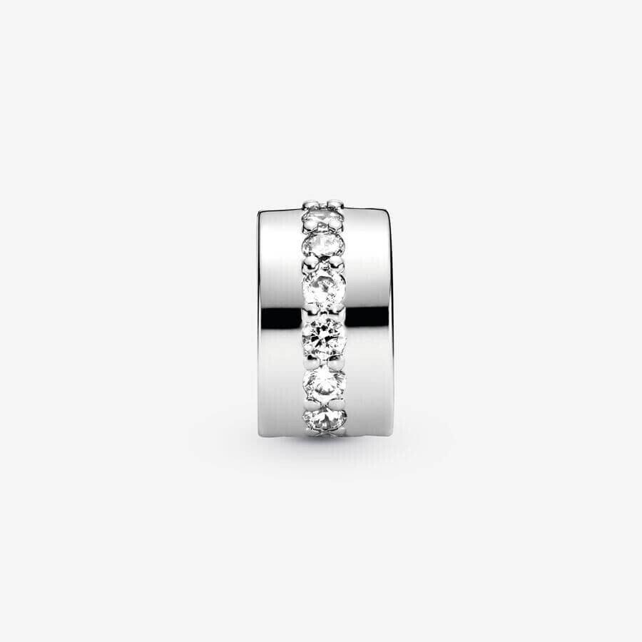 картинка Шарм-клипса Pandora Sparkling Row, серебро/цирконий от магазина Одежда+