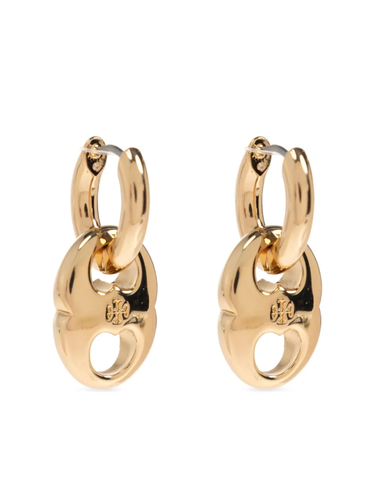 картинка Маленькие серьги-кольца «Близнецы» от Tory Burch, золотой от магазина Одежда+
