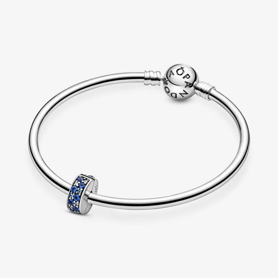 картинка Шарм Pandora Moments Pavé Clip, серебро/синий от магазина Одежда+