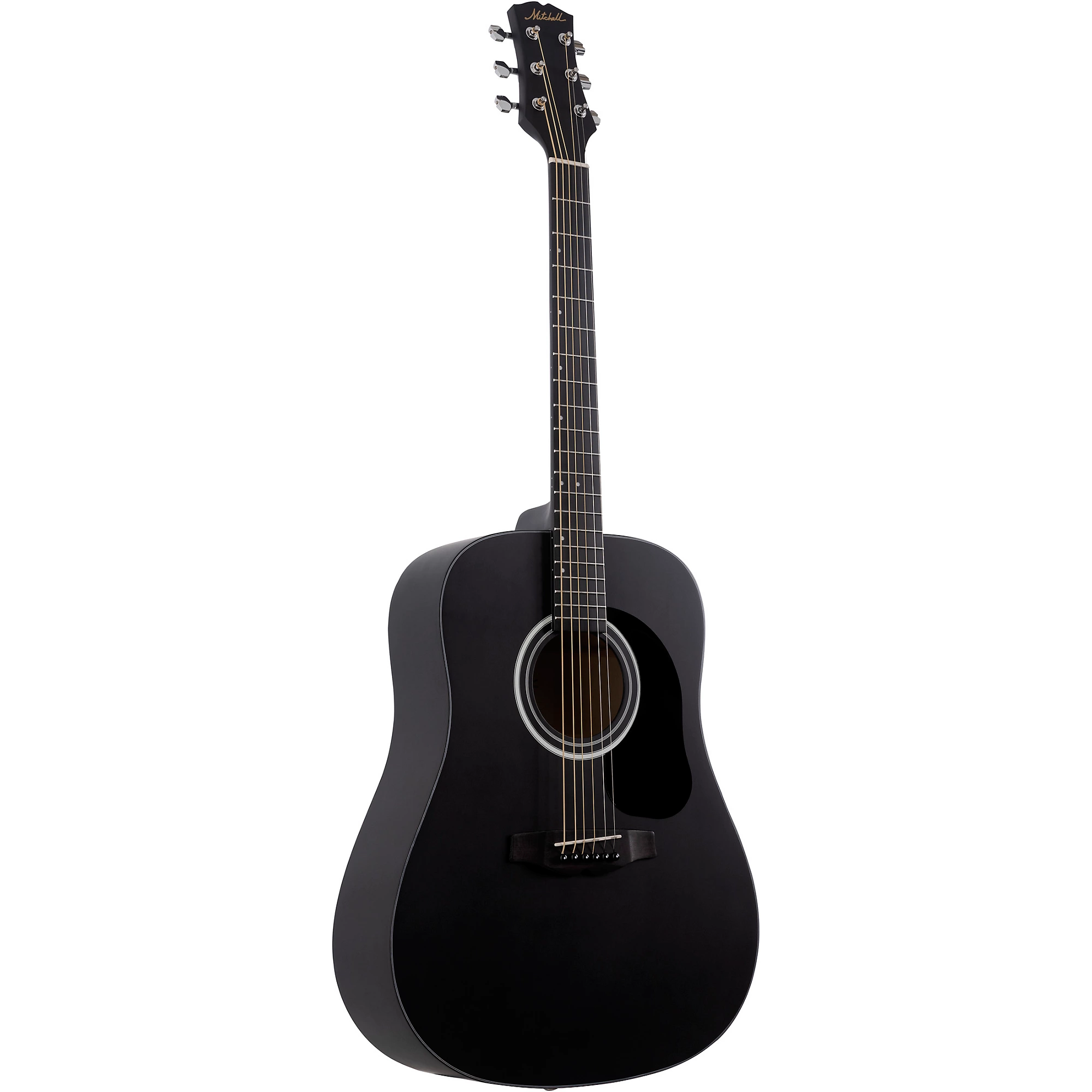 картинка Акустическая гитара Mitchell Launch D100 Dreadnought, черная от магазина Одежда+