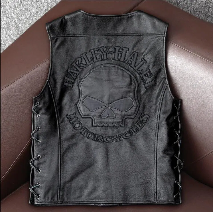 картинка Жилет кожаный Harley Davidson черный от магазина Одежда+