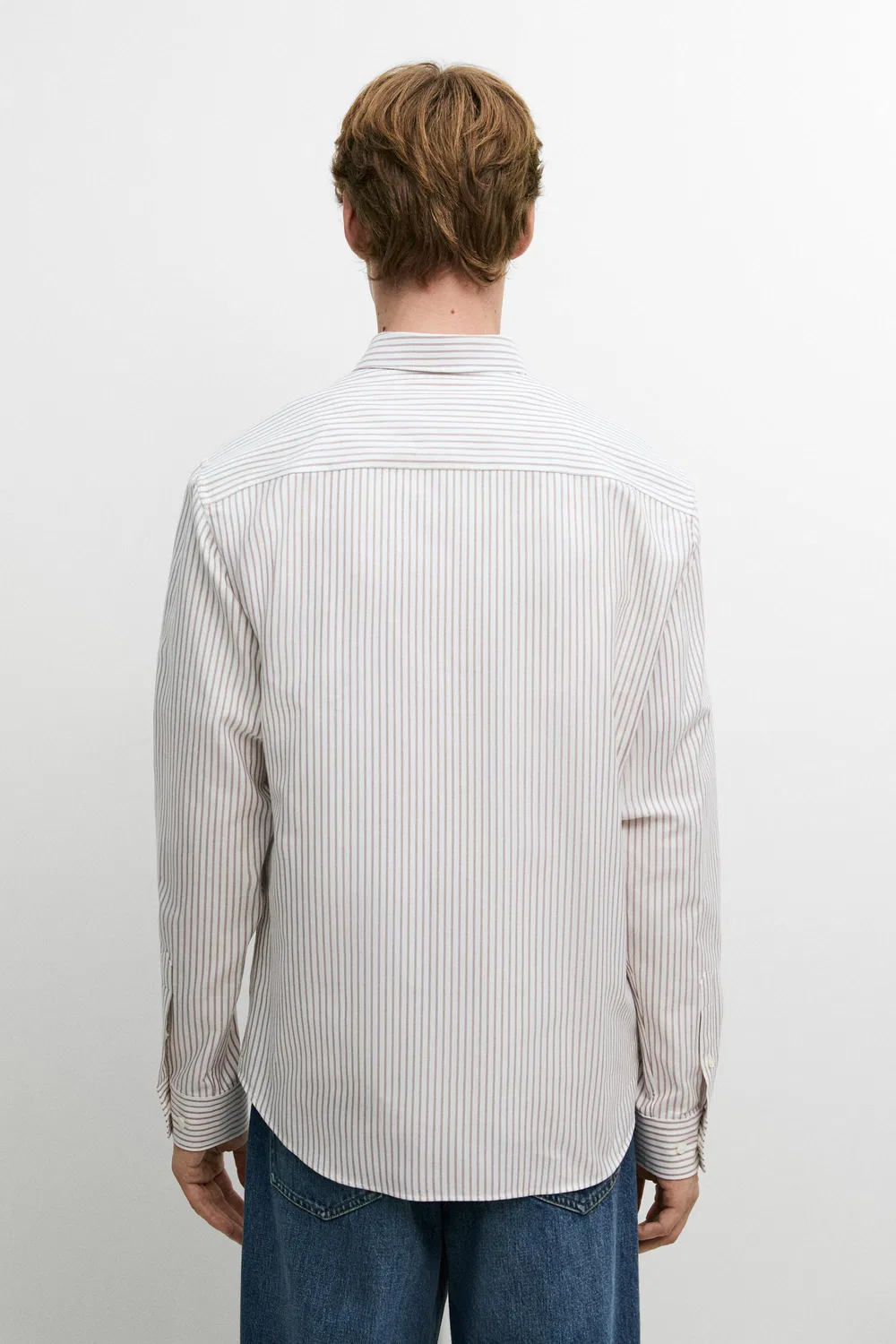 картинка Рубашка Massimo Dutti 100% Cotton Regular Fit Striped, коричневый от магазина Одежда+