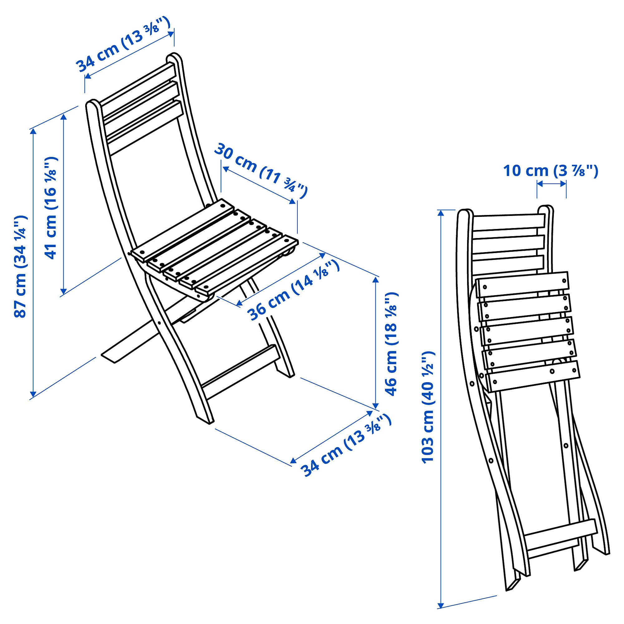 картинка Складной стул ASKHOLMEN IKEA, темно-коричневый от магазина Одежда+