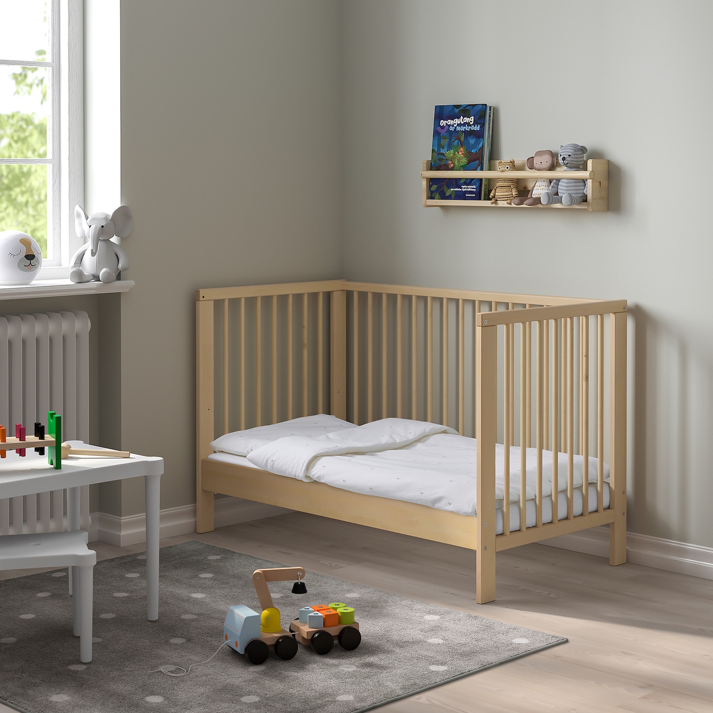 картинка Детская кроватка IKEA, 60x120 см, цвет birch от магазина Одежда+