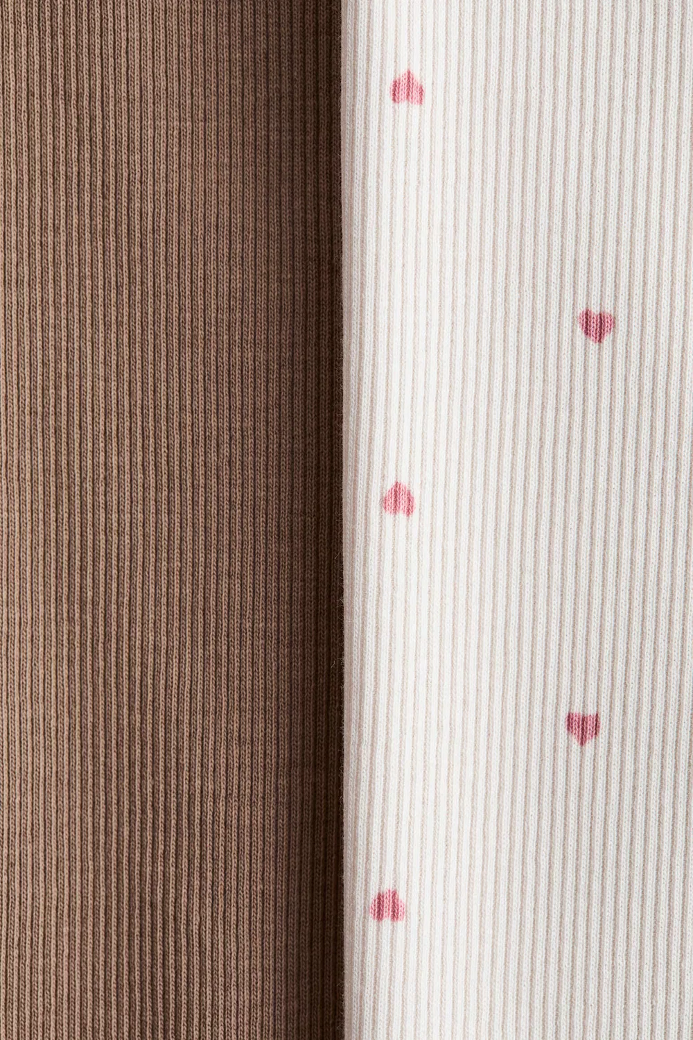 картинка Комплект из 2 ребристых хлопковых леггинсов H&M, Weiß/Herzen от магазина Одежда+