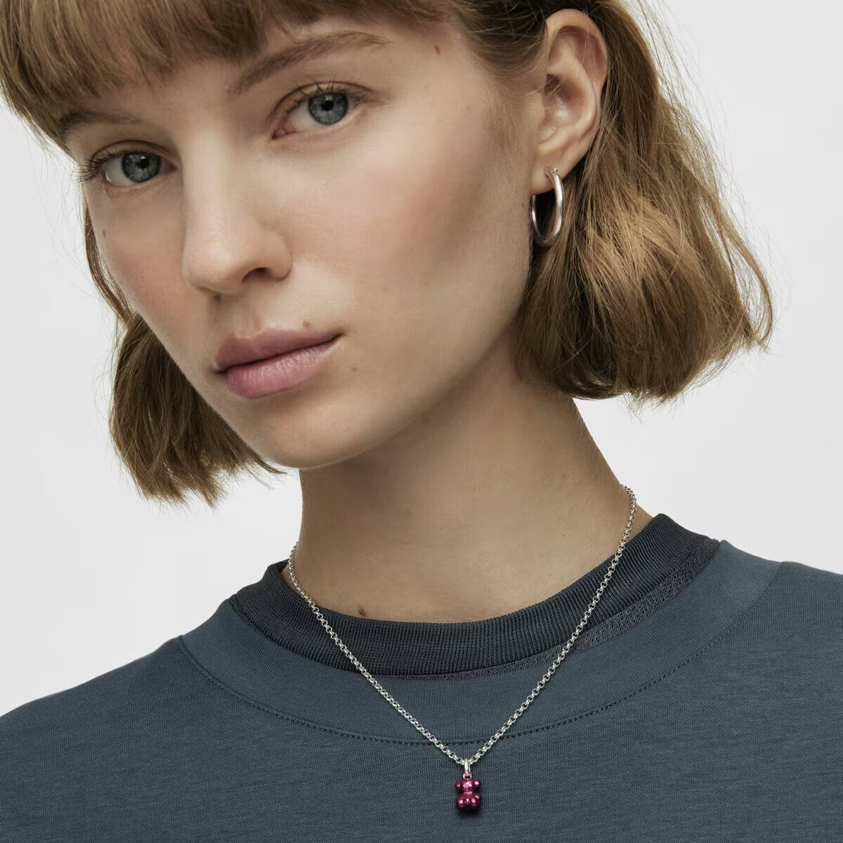 картинка Подвеска Tous Small Two-tone Bold Bear, серебро/сталь/розовый от магазина Одежда+