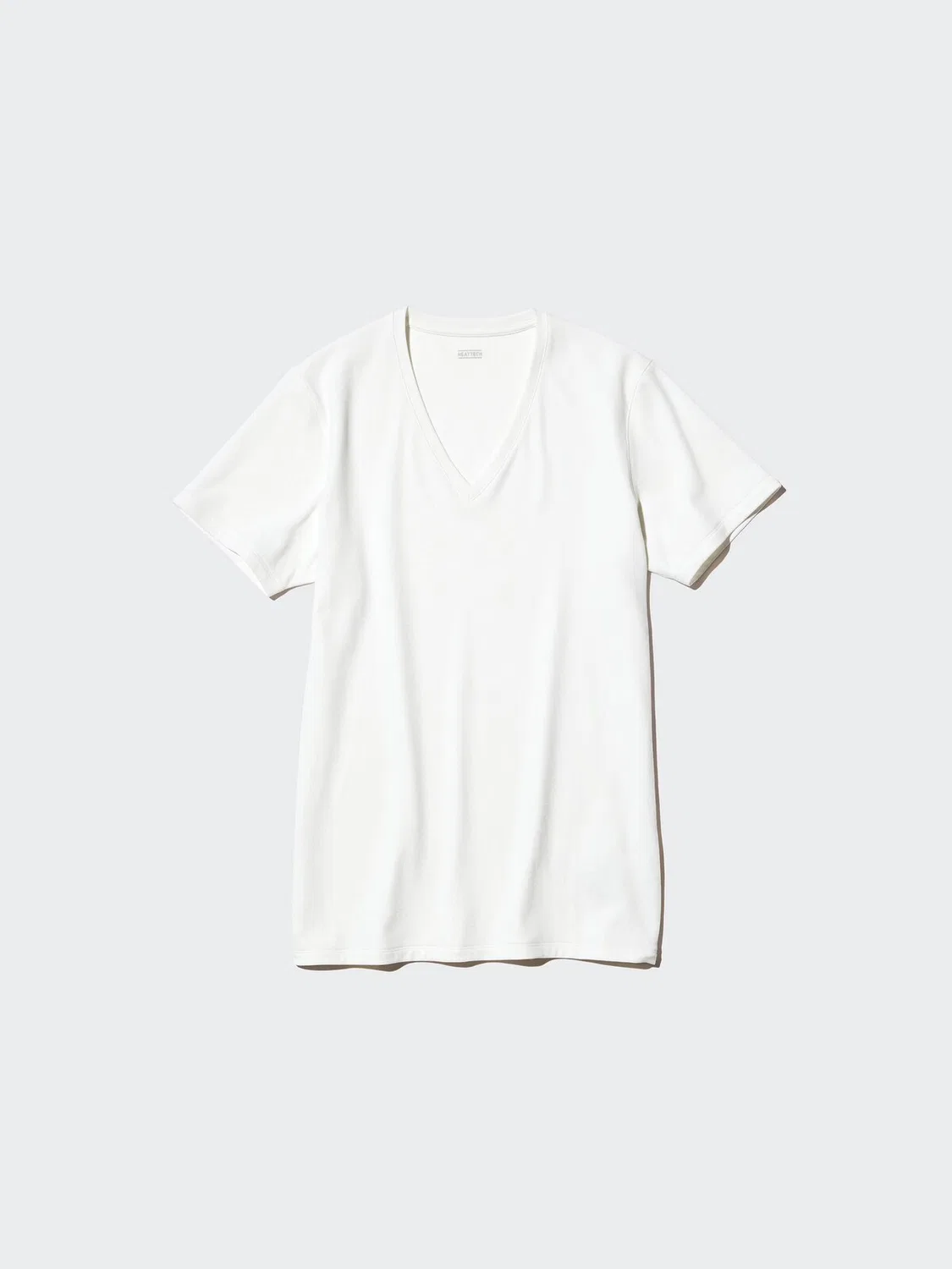 картинка Футболка Uniqlo Heattech, хлопковая, с V-образным вырезом, кремовый от магазина Одежда+