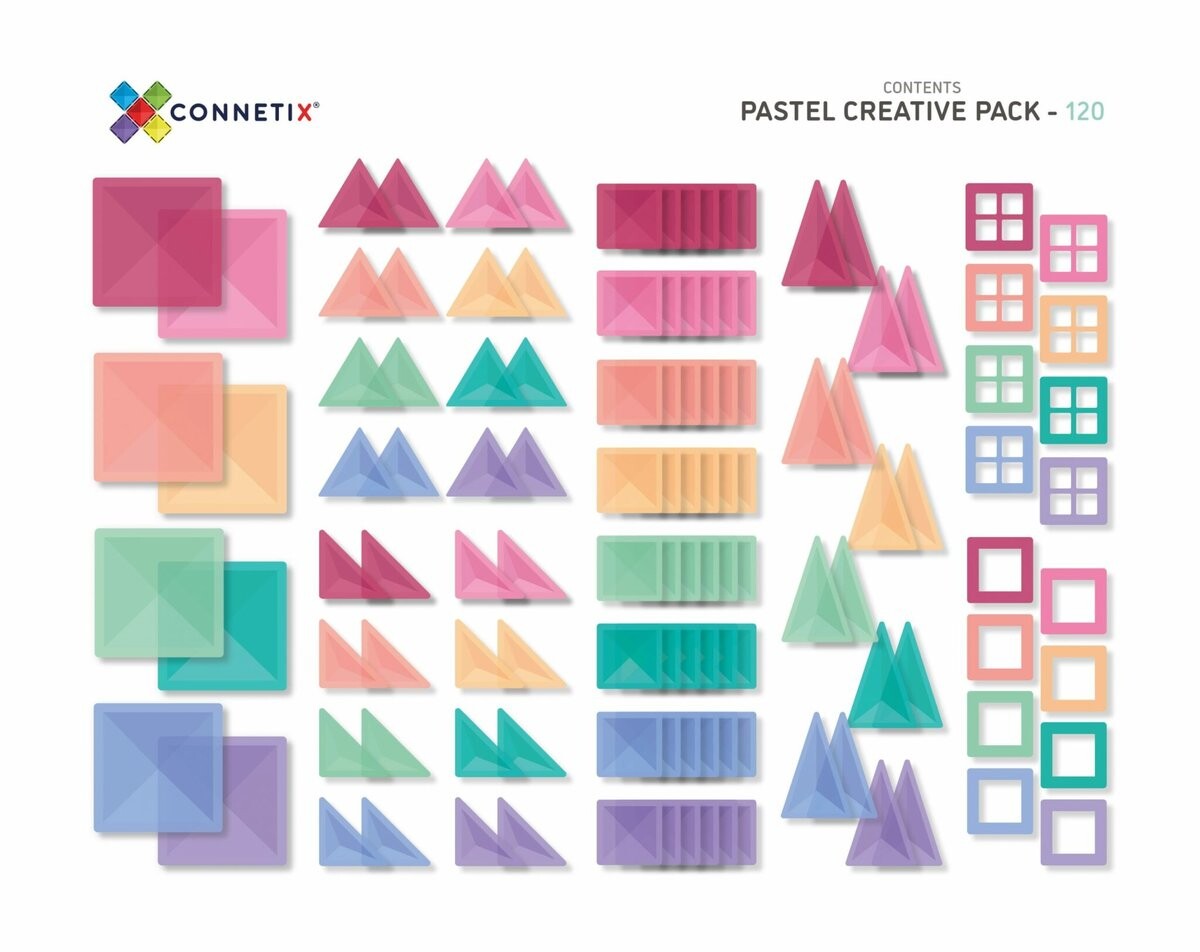 картинка Магнитные блоки Pastel Creative Pack 120 элементов Connetix от магазина Одежда+