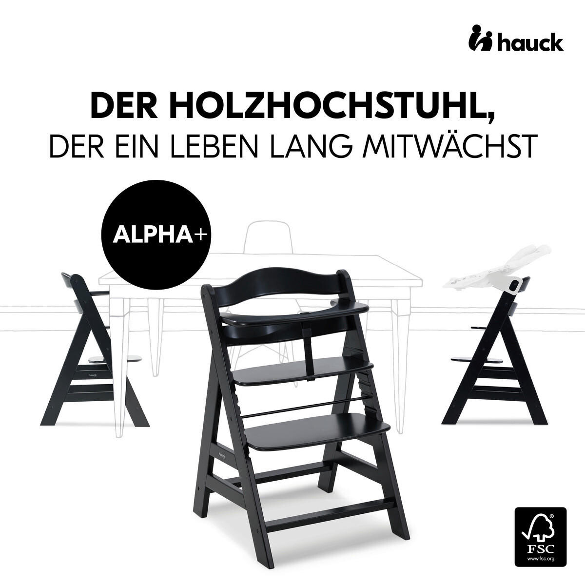 картинка Стульчик альфа + Hauck, черный от магазина Одежда+