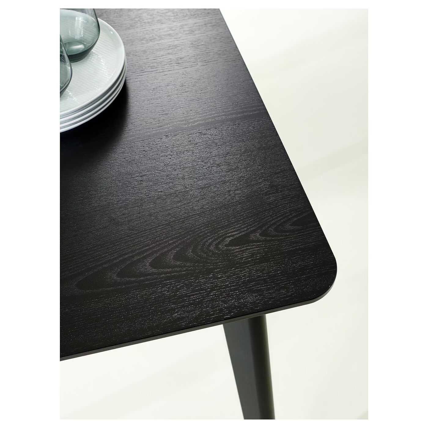 картинка Стол IKEA LISABO, 88х78, черный шпон ясеня от магазина Одежда+