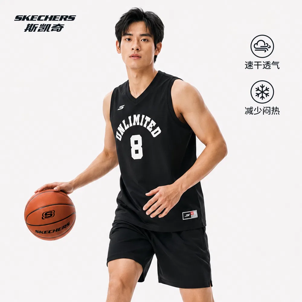 картинка Мужская баскетбольная джерси Black Skechers от магазина Одежда+