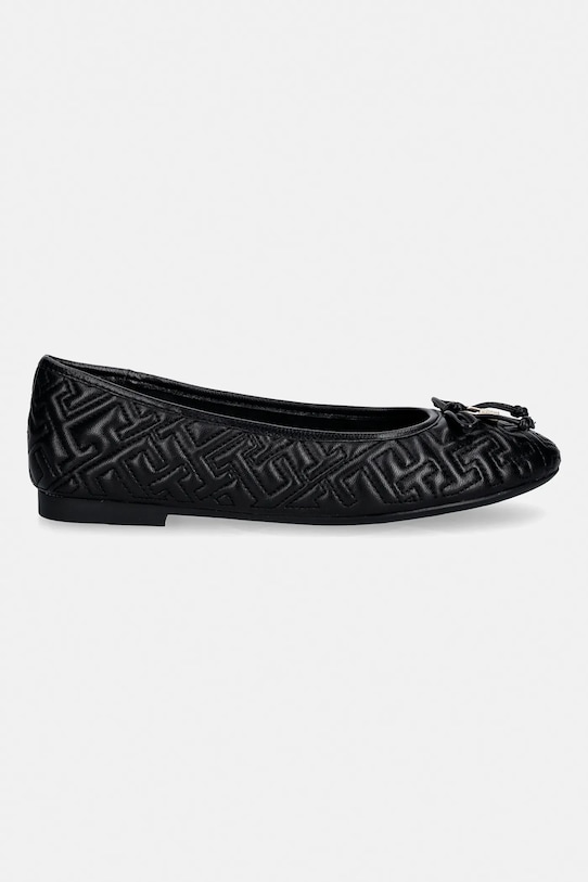 картинка Балетки кожаные th quilted ballerina Tommy Hilfiger, черный от магазина Одежда+