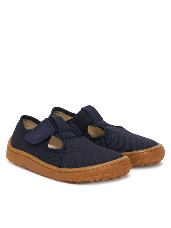 картинка Шлепанцы Barefoot Canvas T-Bar Froddo, темно-синий от магазина Одежда+