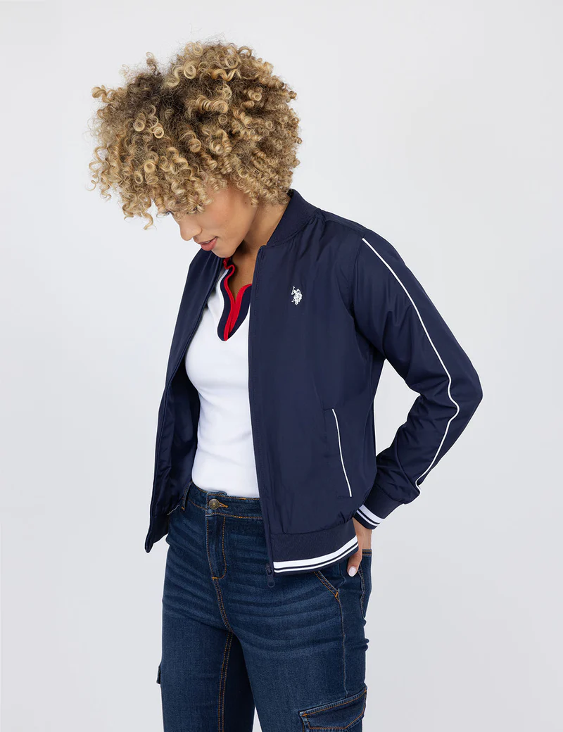 картинка Бомбер U.S. Polo Assn Solid, темно-синий от магазина Одежда+