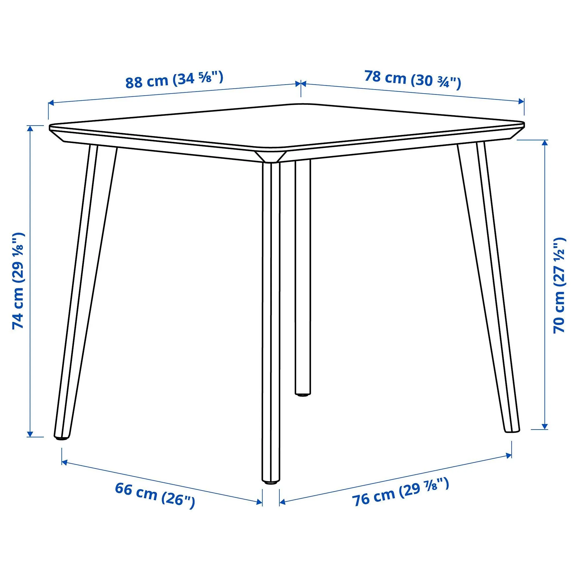 картинка Кухонный стол Ikea Lisabo 88х78, шпон ясеня от магазина Одежда+