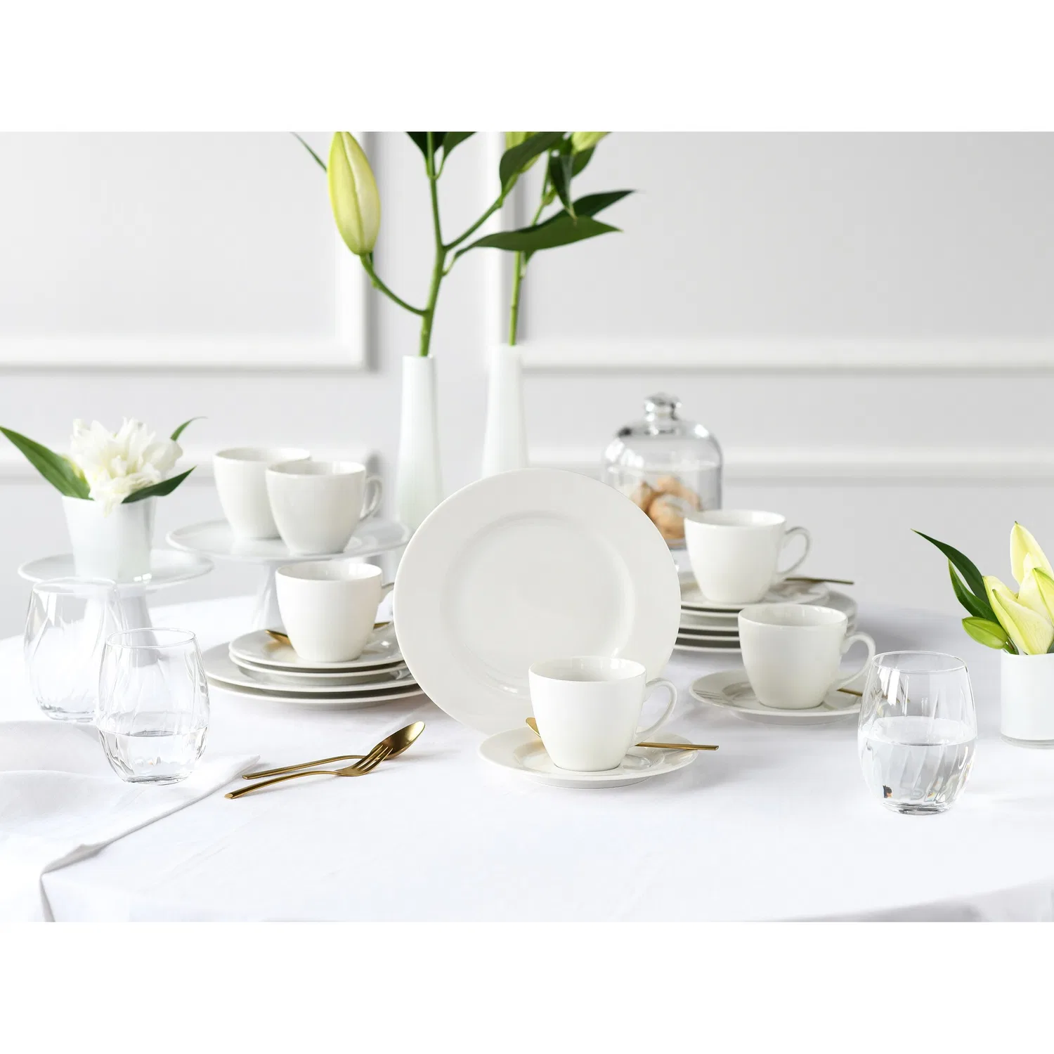 картинка Кофейный сервиз 18 предметов Venice CreaTable, Creme-White от магазина Одежда+