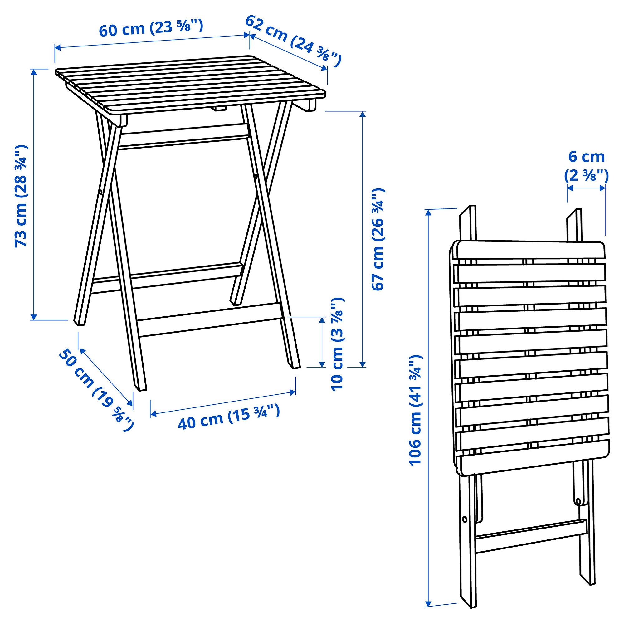 картинка Складной стол ASKHOLMEN IKEA, 62x60x73, темно-коричневый от магазина Одежда+