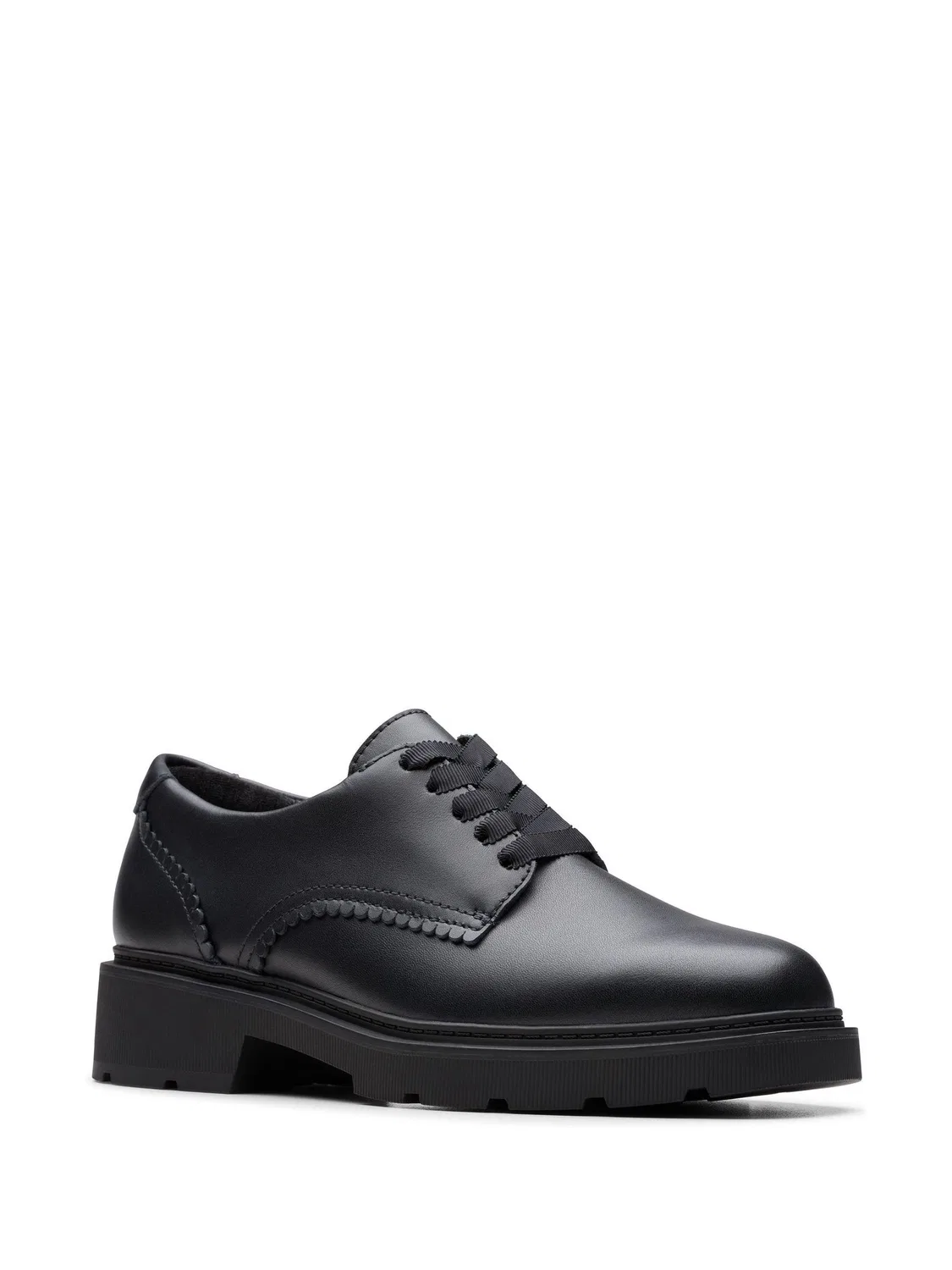 картинка Туфли Clarks Eris Pure, черная кожа, для девочек от магазина Одежда+