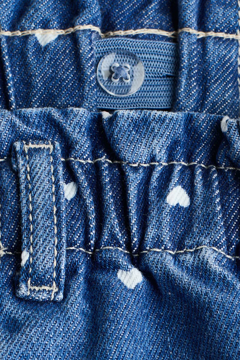 картинка Джинсы-«Бумажный мешок» с принтом H&M, Denimblau/Herzen от магазина Одежда+