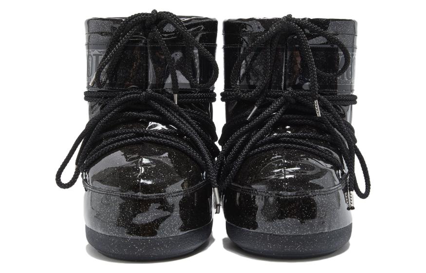 картинка Ботинки женские Moon Boot Icon блестящие низкие, черный от магазина Одежда+