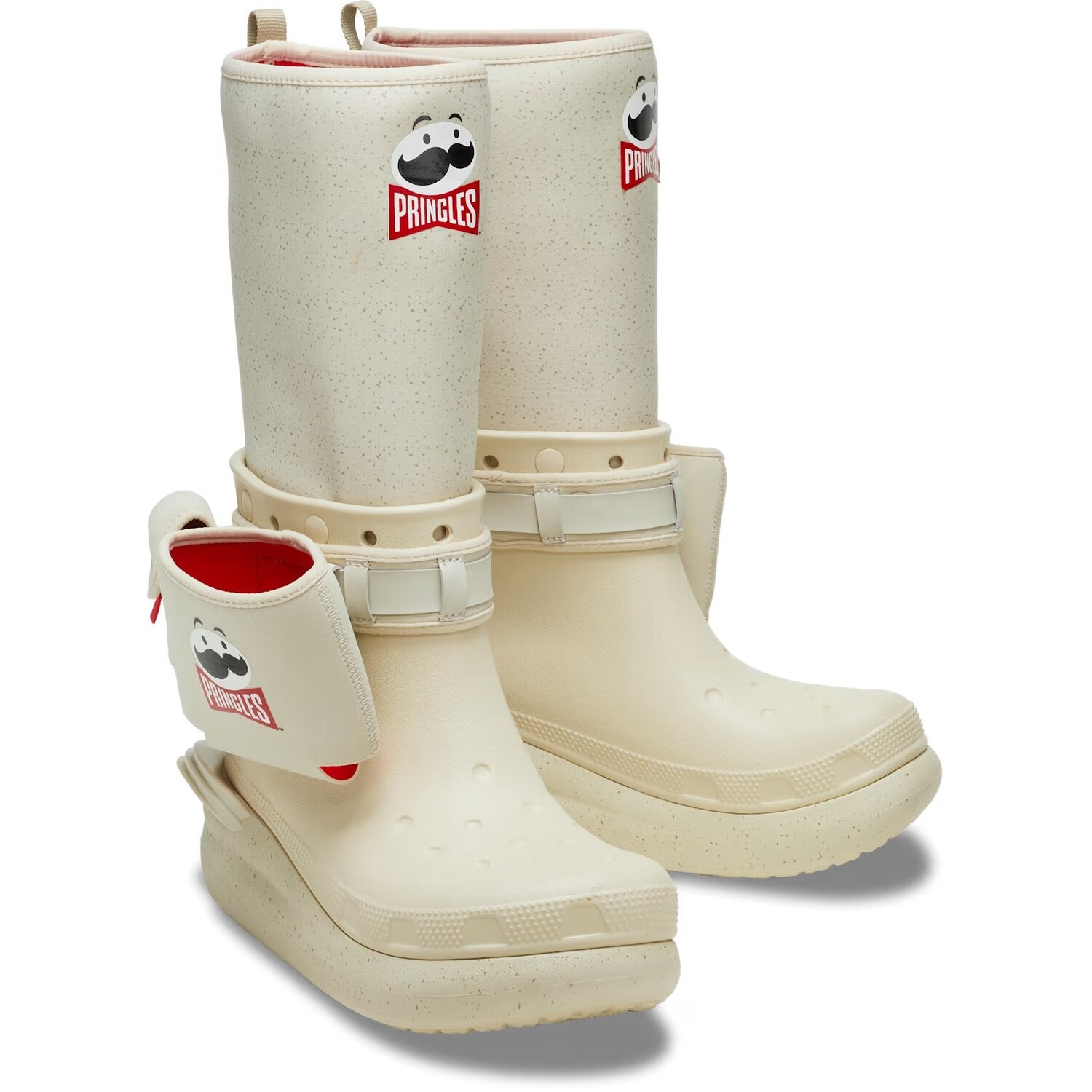 картинка Сапоги женские Crocs Classic x Pringles водонепроницаемые, кремовый от магазина Одежда+