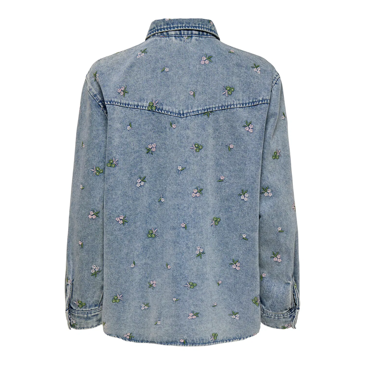 картинка Женская джинсовая рубашка свободного кроя ONLY, Light Blue Denim от магазина Одежда+