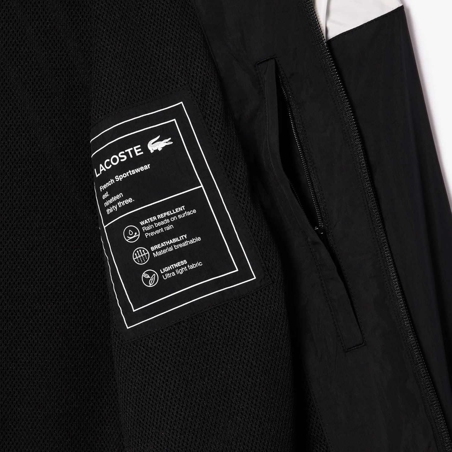картинка Ветровка-бомбер Lacoste, мужская, Classic Fit Reversible, черный/кремовый от магазина Одежда+