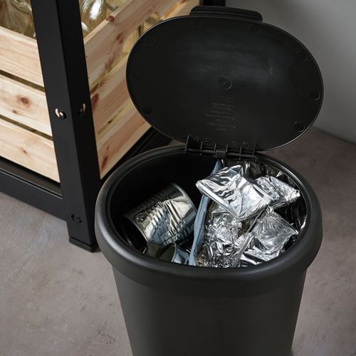 картинка Мусорное ведро IKEA Holass, 8 л, черный от магазина Одежда+