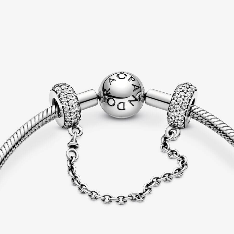 картинка Защитная цепочка Pandora Moments Sparkling Pavé, серебро от магазина Одежда+