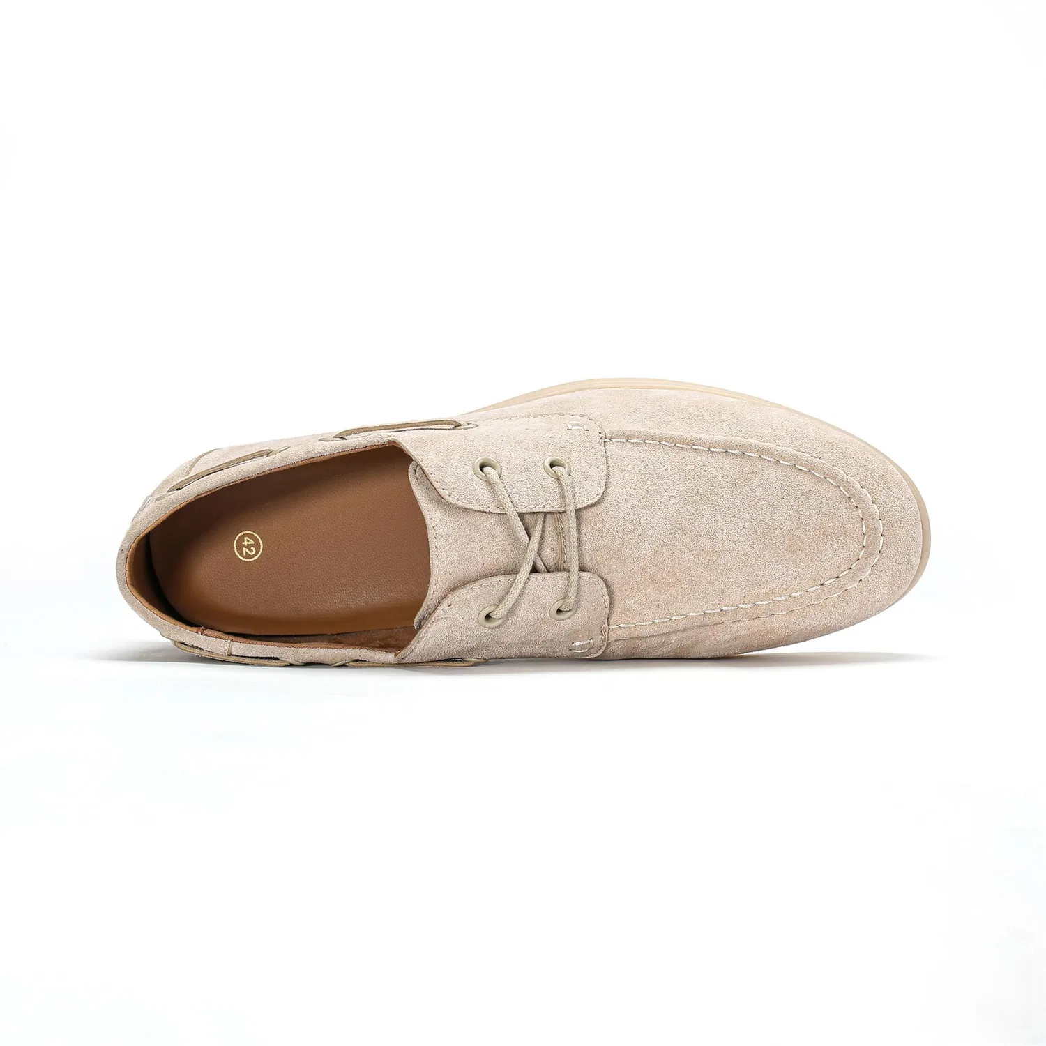 картинка Мужские классические лоферы-топсайдеры на шнуровке Allthemen, Beige от магазина Одежда+