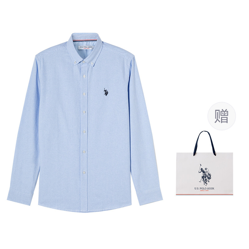 картинка Рубашка мужская U.S. Polo Assn., светло-голубая от магазина Одежда+