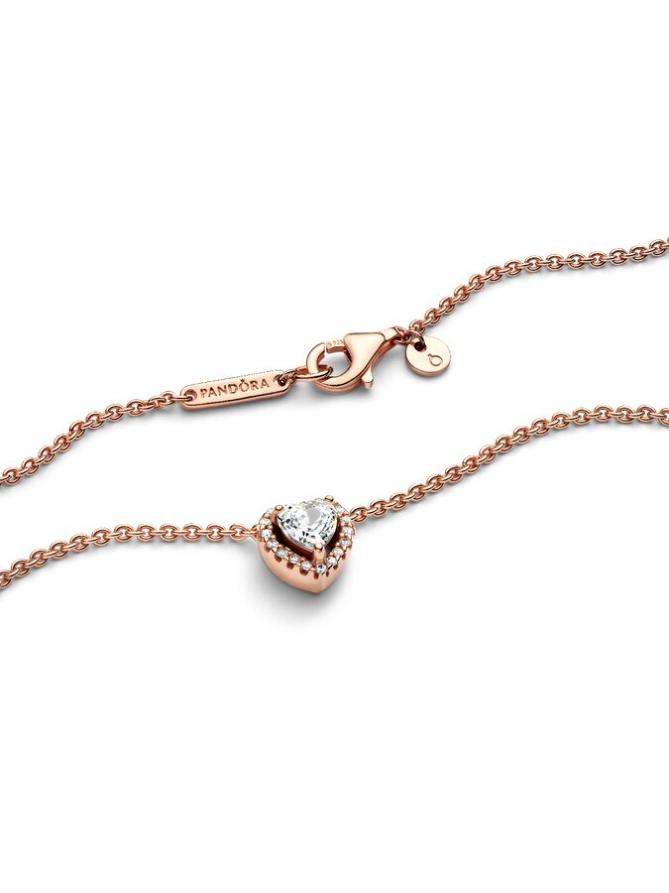 картинка Ожерелье Pandora Sparkling Heart Collier Necklace, розовое золото от магазина Одежда+