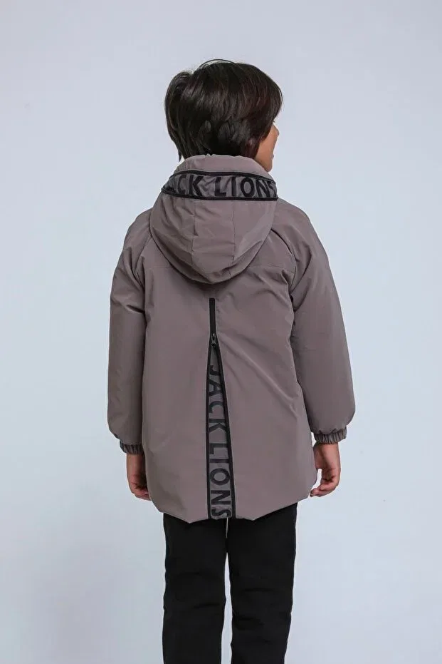 картинка Детское пальто для девочек с принтом Jack Luxery Hausekids, Mocha от магазина Одежда+
