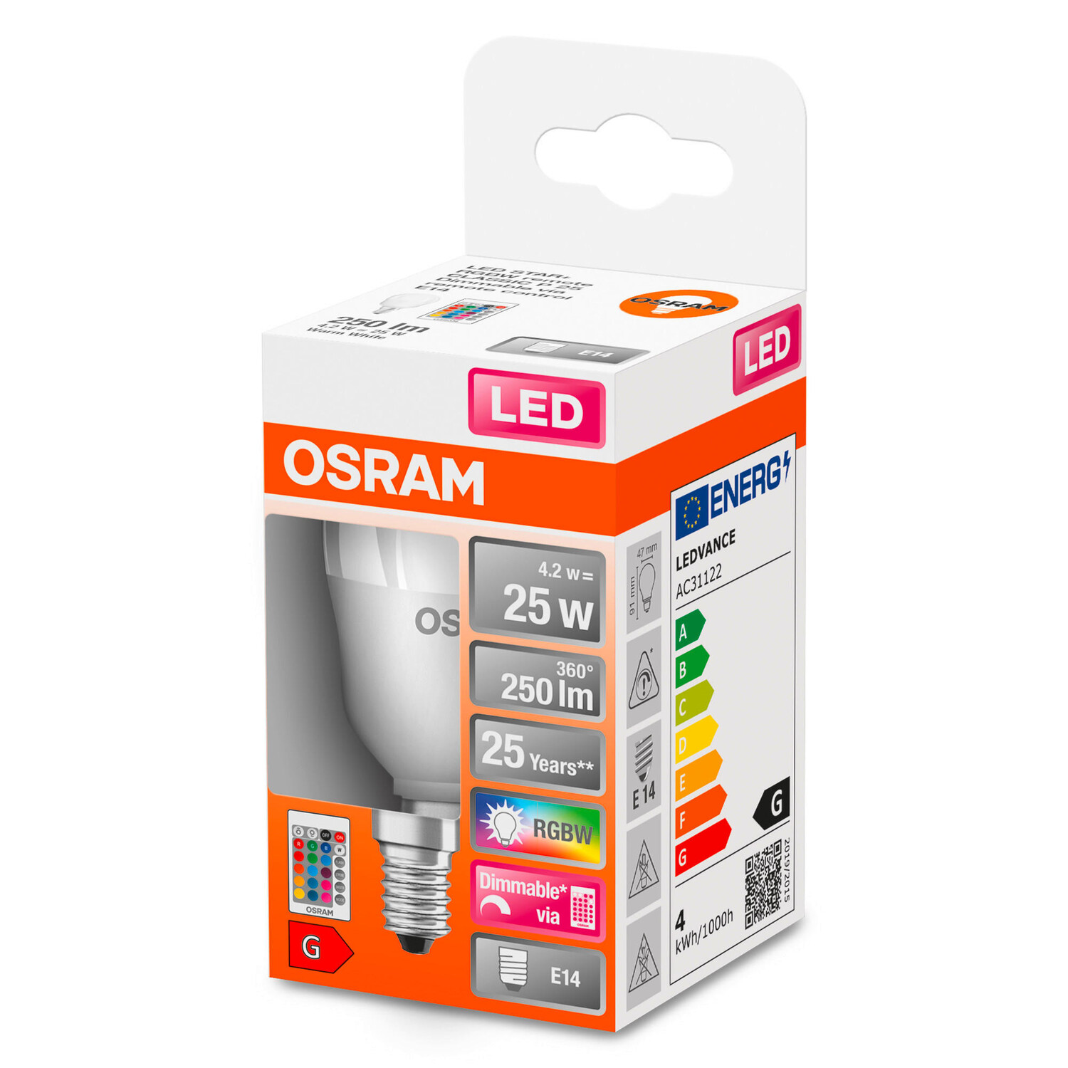 картинка Светодиодная лампочка Osram, 4,7x9,1 см, белый от магазина Одежда+