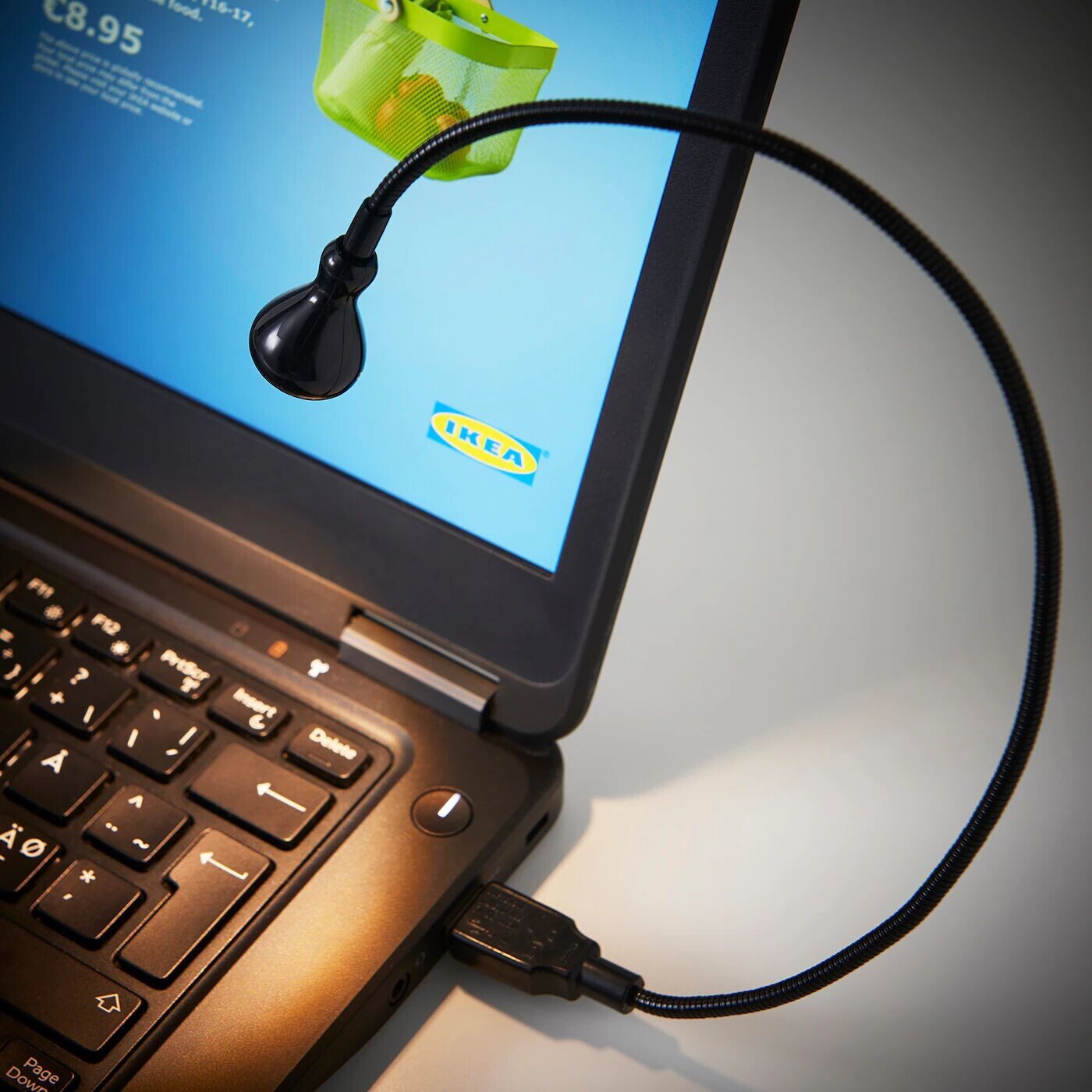 картинка Светодиодный светильник/USB, черный, 38 см, JANSJÖ IKEA от магазина Одежда+
