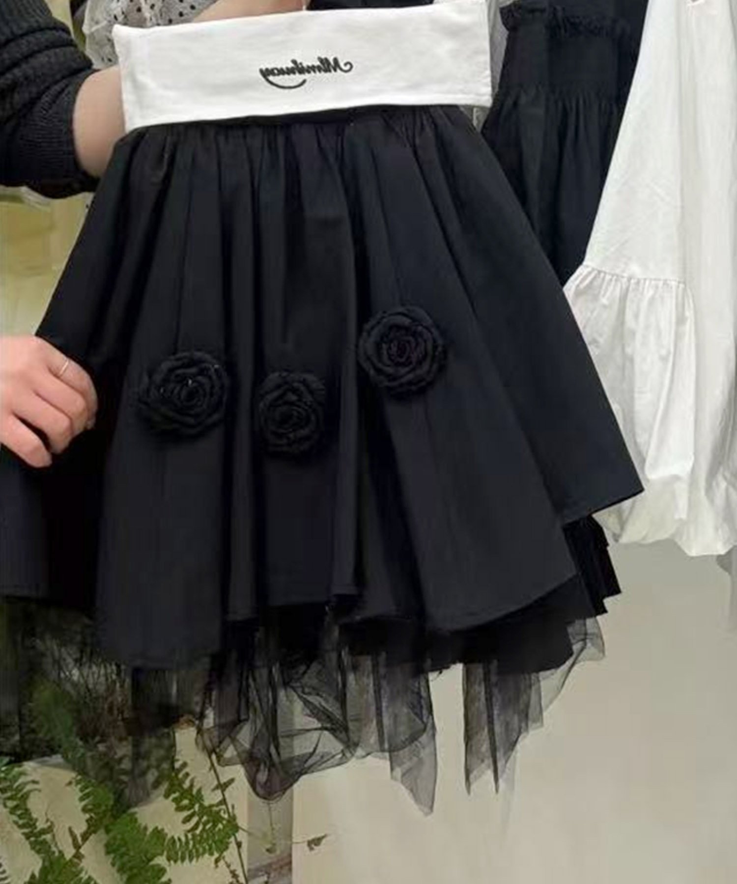 картинка Расклешенная юбка из тюля Aimoha Kids, black от магазина Одежда+