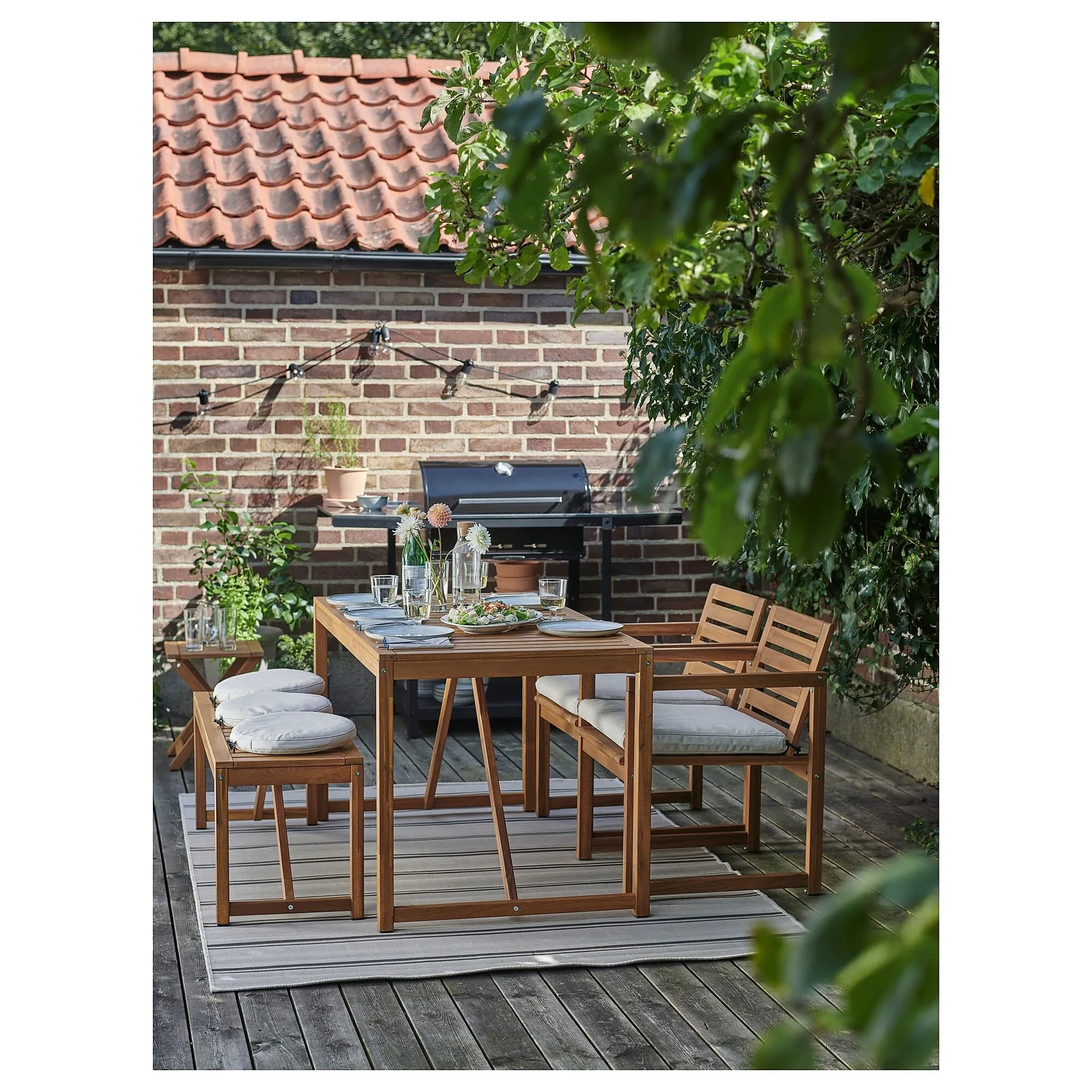 картинка Обеденный стол IKEA NAMMARÖ, 140x75, светло-коричневый от магазина Одежда+
