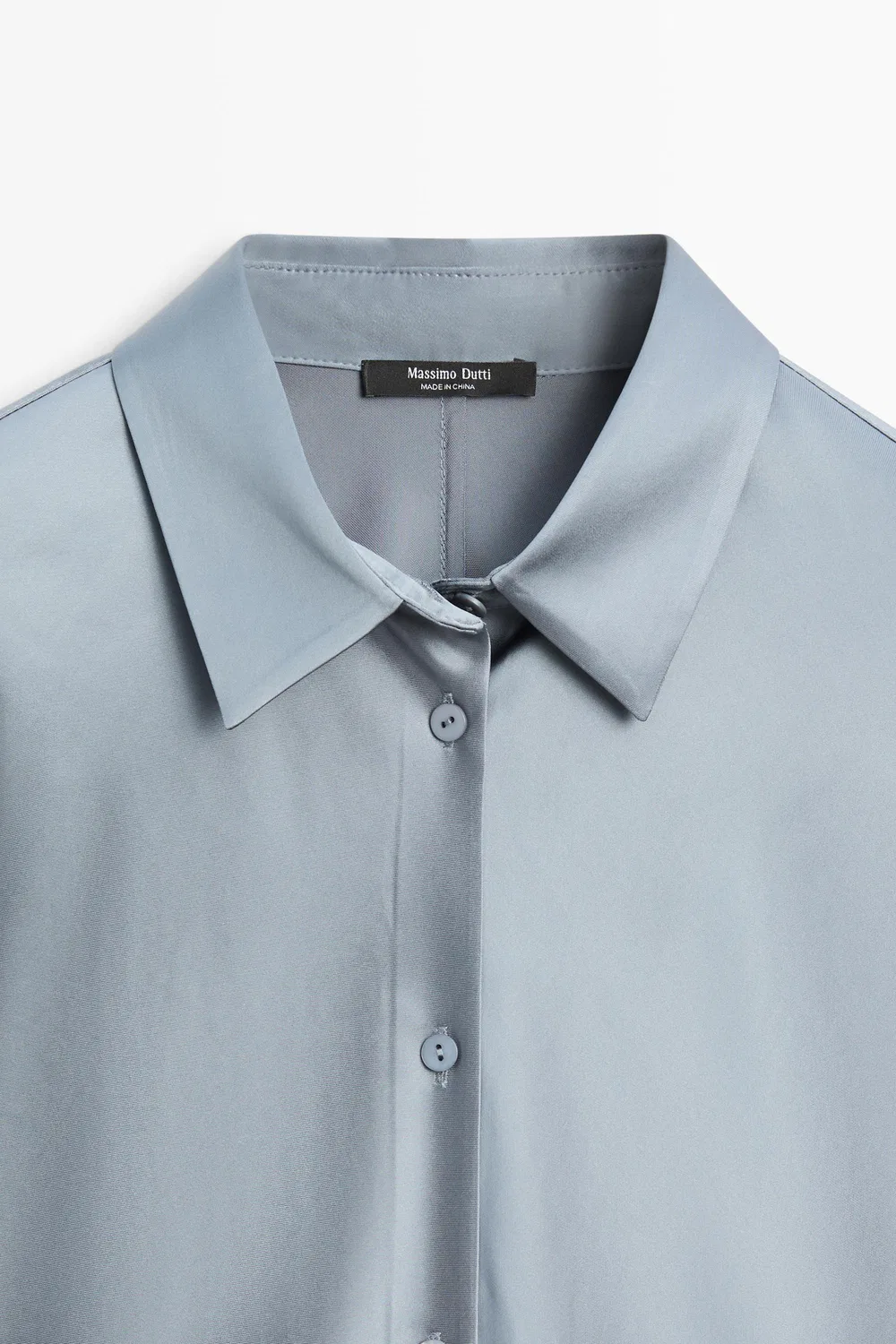 картинка Рубашка Massimo Dutti, струящаяся, голубовато-серый от магазина Одежда+