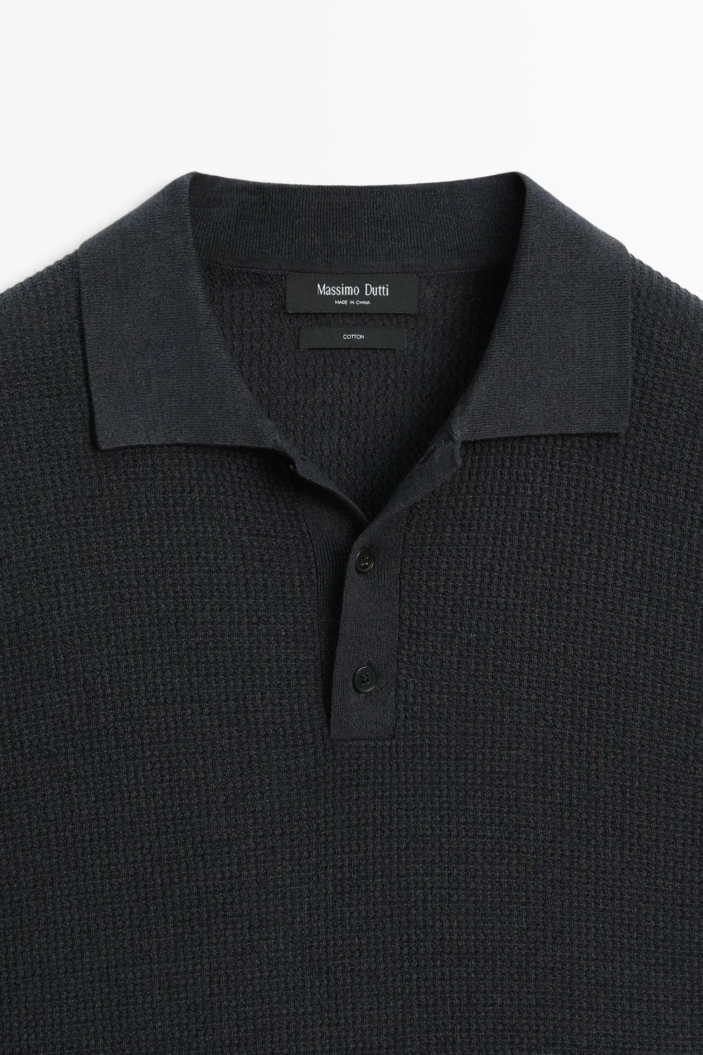 картинка Поло-рубашка Massimo Dutti 100% Cotton Button-collar, угольно-серый от магазина Одежда+