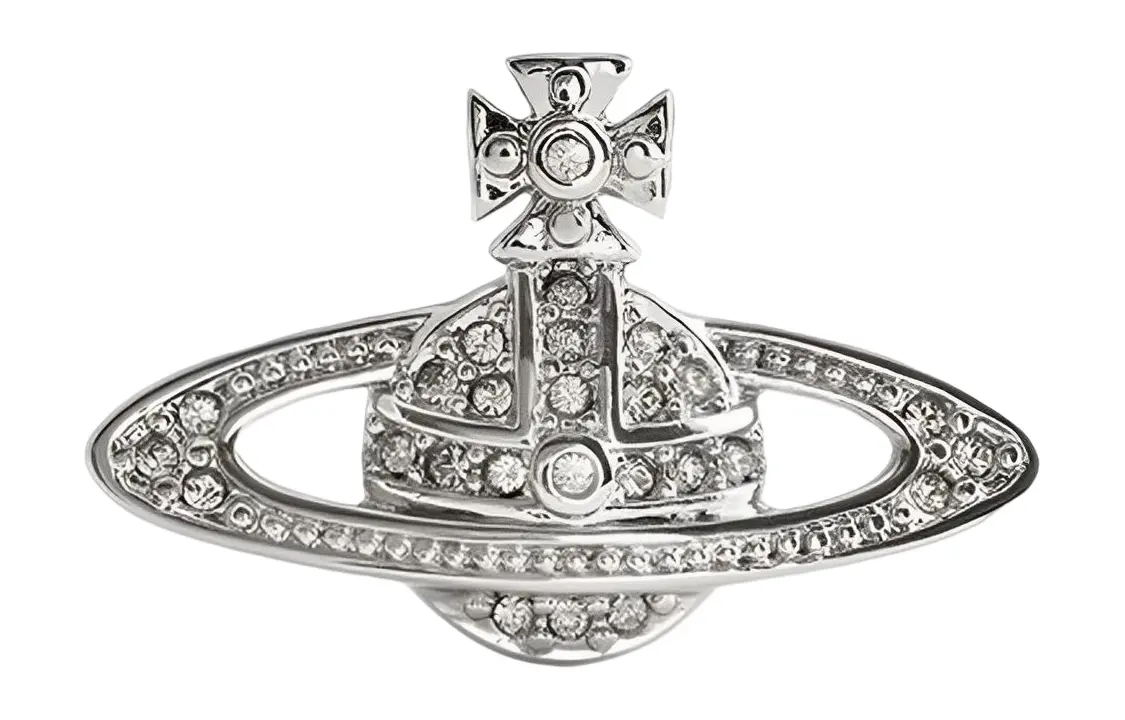 картинка Vivienne Westwood Миниатюрный клатч с барельефом и серебряной булавкой от магазина Одежда+