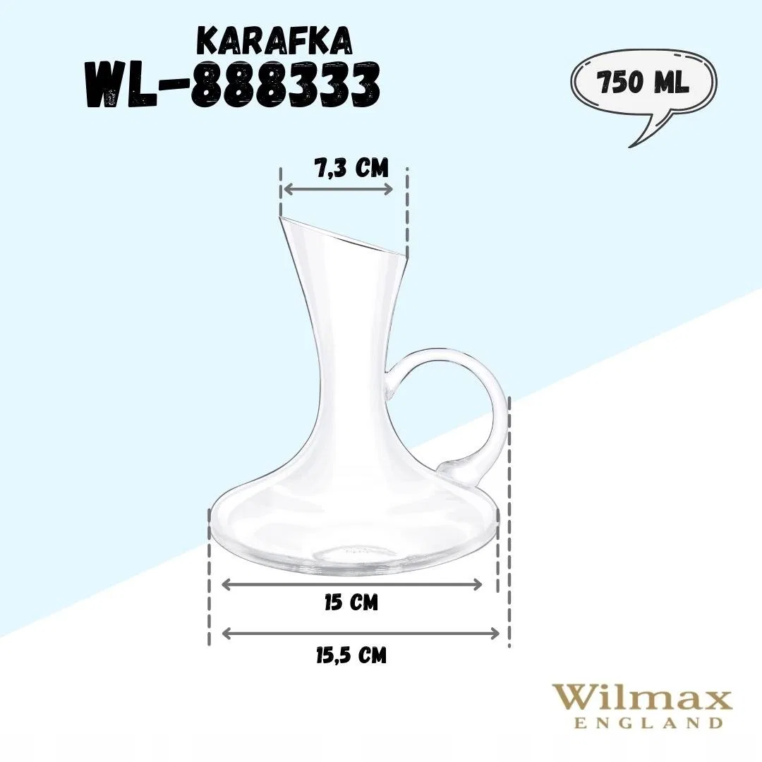 картинка Декантер 750 мл стеклянный Wilmax England, Бесцветный от магазина Одежда+