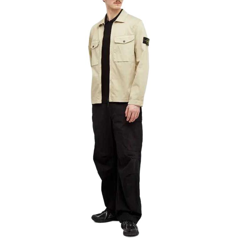 картинка Куртка-рубашка Stone Island Brushed Cotton Gabardine, песочный от магазина Одежда+